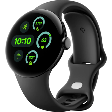 Google Pixel Watch 3 | 45mm Smartwatch|Matte Black Aluminum Case|Obsidian Active Band