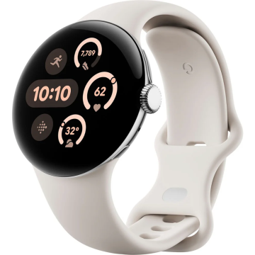Google Pixel Watch 3 | 45mm Smartwatch |Polished Silver Aluminum Case|Porcelain Active Band