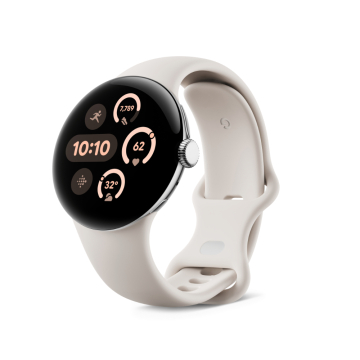 Google Pixel Watch 3|41mm Smartwatch|Polished Silver Aluminum Case|Porcelain Active Band